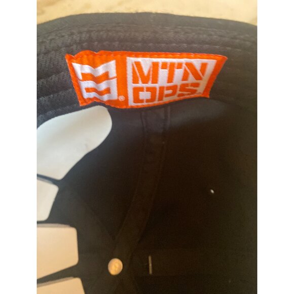 MTN OPS Black Snapback Hat With Orange Logo Embroidery Adjustable Fit - Picture 6 of 7
